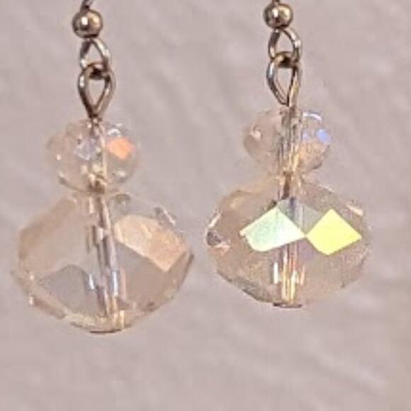 Glass Crystal AB Dangle Earrings - Picture 4 of 4